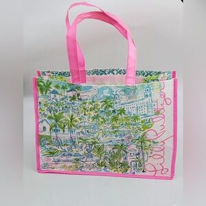 New Lilly Pulitzer Palm Beach Reusable Shopping Bag Tote Medium